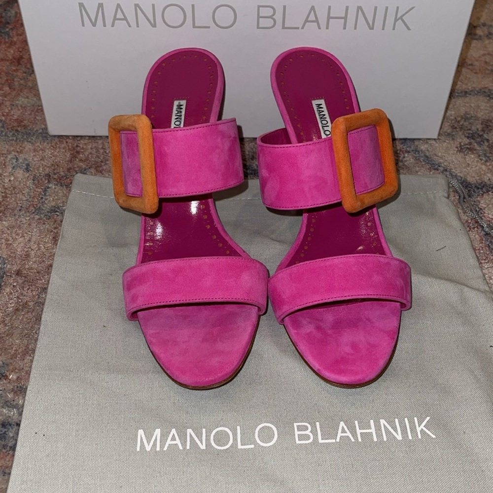 ❗️$845 MANOLO GABLE 81 HEELS NEW ❗️ - Picture 2 of 6